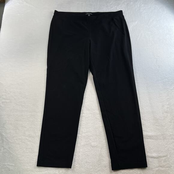 Eileen Fisher Woman’s L Stretch Crepe Ankle Pants Trousers Black Capsule System - Picture 3 of 12